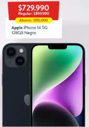 Lider Apple iPhone 14 5G 128GB Negro oferta