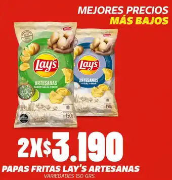 OK Market PAPAS FRITAS LAY'S ARTESANAS VARIEDADES 150GRS oferta