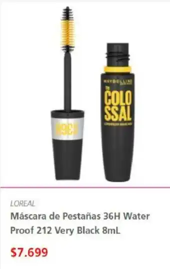 Maicao Máscara de Pestañas 36H Water Proof 212 Very Black 8ml oferta