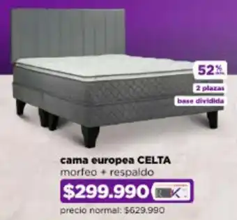 Ripley Cama europea CELTA morfeo + respaldo oferta