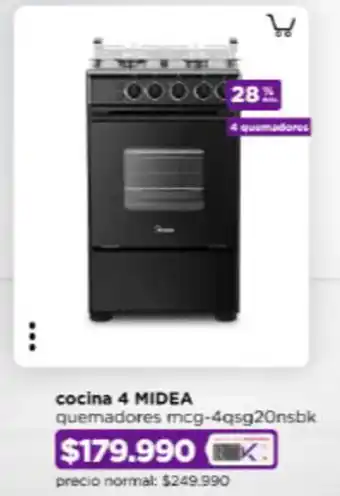 Ripley Cocina 4 MIDEA 4 quemadores oferta