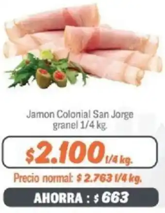 Mayorista 10 Jamon Colonial San Jorge granel 1/4 kg oferta