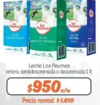 Mayorista 10 Leche Los Peumos entera, semidescremada o descremada 1lt oferta