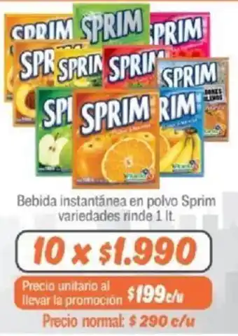 Mayorista 10 Bebida instantánea en polvo Sprim variedades rinde 10x1It oferta