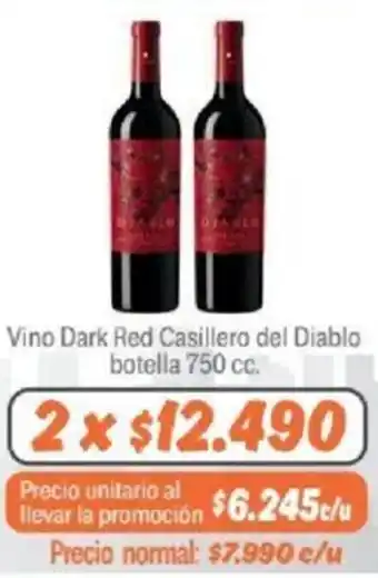 Mayorista 10 Vino Dark Red Casillero del Diablo botella 2x750cc oferta