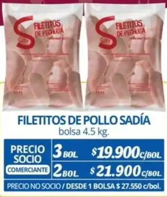 Alvi FILETITOS DE POLLO SADÍA bolsa 4.5kg x 3 bol oferta