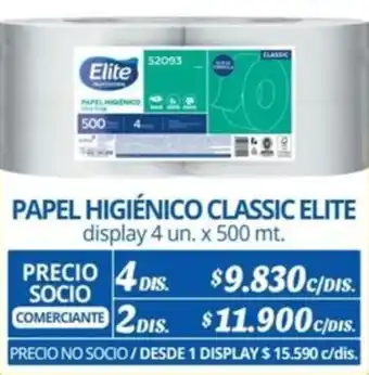 Alvi PAPEL HIGIÉNICO CLASSIC ELITE display 4 un. x 500 mt. x 4dis oferta