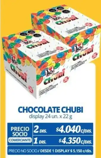 Alvi CHOCOLATE CHUBI display 24 un. x 22g x 2dis oferta