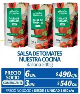 Alvi SALSA DE TOMATES NUESTRA COCINA italiana 200g X 6UN oferta