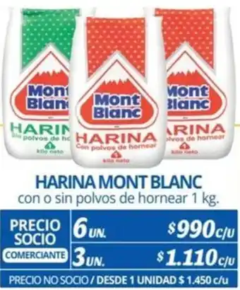 Alvi HARINA MONT BLANC con o sin polvos de hornear 1kg x 6un oferta