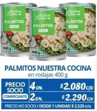 Alvi PALMITOS NUESTRA COCINA en rodajas 400g x 4un oferta