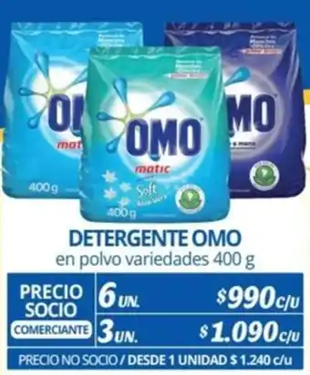 Alvi DETERGENTE OMO en polvo variedades 400g x 6un oferta