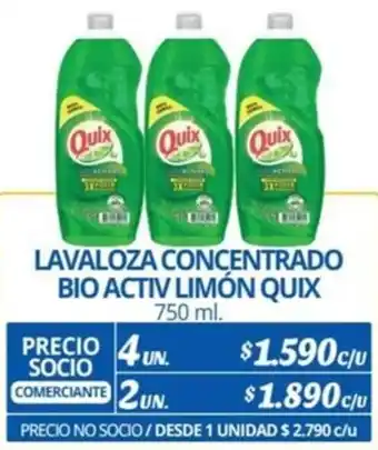 Alvi LAVALOZA CONCENTRADO BIO ACTIV LIMÓN QUIX 750ml x 4un oferta