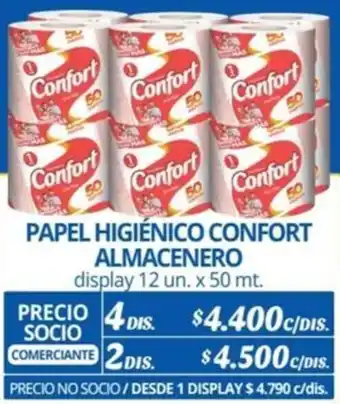 Alvi PAPEL HIGIÉNICO CONFORT ALMACENERO display 12 un. x 50mt x 4dis oferta