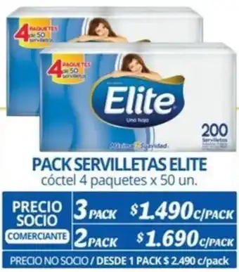 Alvi PACK SERVILLETAS ELITE cóctel 4 paquetes x 50 un x 3 pack oferta