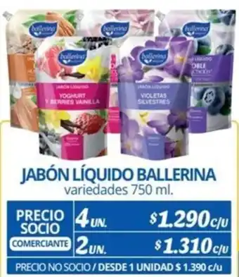 Alvi JABÓN LÍQUIDO BALLERINA variedades 750ml x 4un oferta