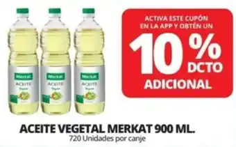 Alvi ACEITE VEGETAL MERKAT 900 ML. 720 Unidades por canje oferta