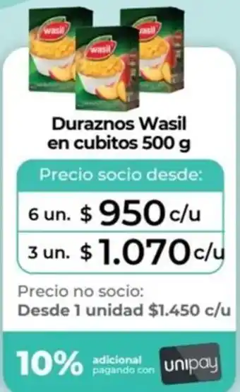 Alvi Duraznos Wasil en cubitos 500g x 6un oferta