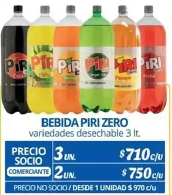 Alvi BEBIDA PIRI ZERO variedades desechable 3 It x 3un oferta