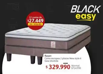 Easy Rosen Cama europea 2 plazas New style 6 base dividida oferta