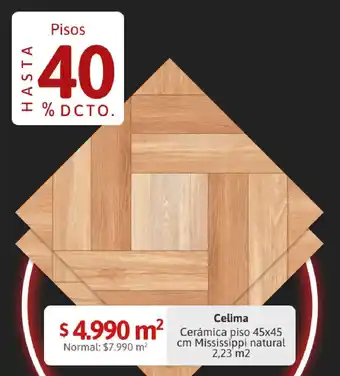 Easy Celima Cerámica piso 45x45 cm Mississippi natural 2,23 m2 oferta