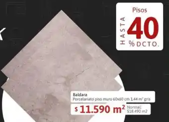 Easy Baldara Porcelanato piso muro 60x60 cm 1.44 m² gris oferta