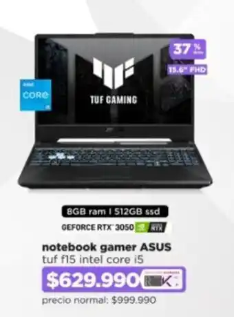 Ripley notebook gamer ASUS tuf f15 intel core i5 oferta