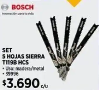 Construmart BOSCH SET 5 HOJAS SIERRA T119B HCS oferta