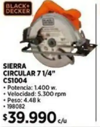 Construmart BLACK+ DECKER SIERRA CIRCULAR 7 1/4" CS1004 oferta