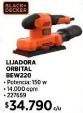 Construmart BLACK+ DECKER LIJADORA ORBITAL BEW220 oferta