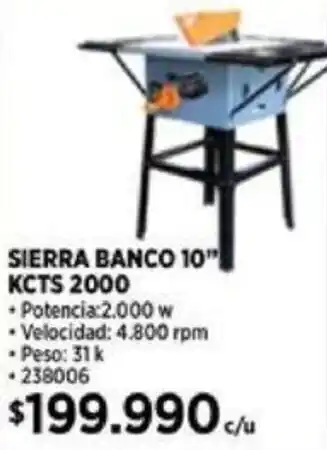 Construmart SIERRA BANCO 10" KCTS 2000 oferta