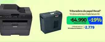 Trituradora de papel Rexel 10 Litros corte tipo Challa Secure X6