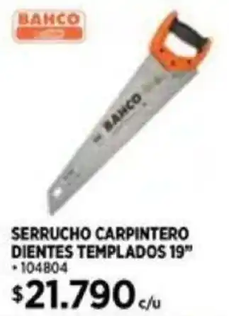 Construmart BAHCO SERRUCHO CARPINTERO DIENTES TEMPLADOS 19" oferta