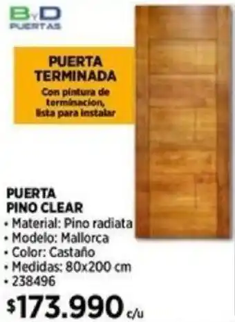 Construmart PUERTA PINO CLEAR 80x200cm oferta