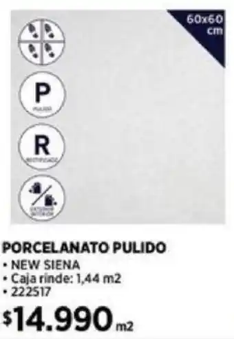 Construmart PORCELANATO PULIDO 60x60cm oferta