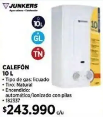 Construmart JUNKERS CALEFÓN 10L oferta