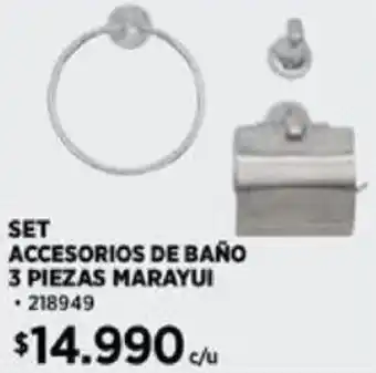 Construmart SET ACCESORIOS DE BAÑO 3 PIEZAS MARAYUI oferta