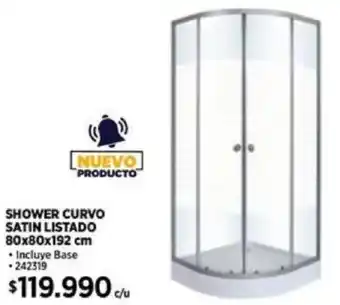 Construmart SHOWER CURVO SATIN LISTADO 80x80x192cm oferta
