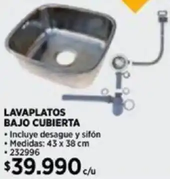 Construmart LAVAPLATOS BAJO CUBIERTA 43 x 38cm oferta