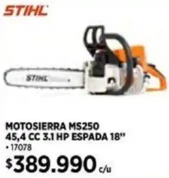 Construmart STIHL MOTOSIERRA MS250 45,4CC 3.1HP ESPADA 18" oferta