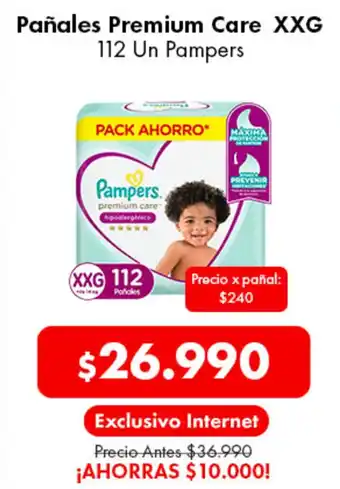 Super Bodega a Cuenta Pañales Premium Care XXG 112 Un Pampers oferta