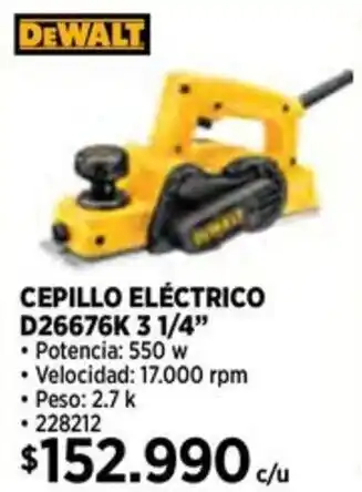 Construmart DEWALT CEPILLO ELÉCTRICO D26676K 3¼” oferta