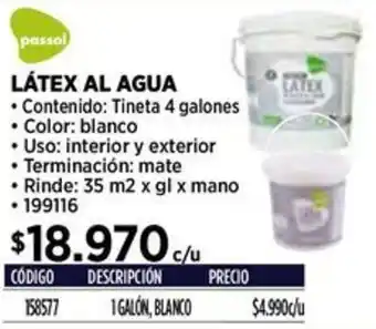 Construmart LÁTEX AL AGUA 4 GALONES oferta