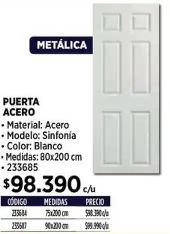 Construmart PUERTA ACERO 80x200cm oferta