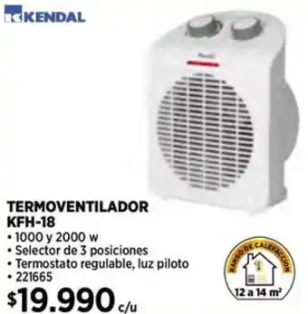 Construmart KENDAL TERMOVENTILADOR KFH-18 oferta