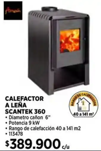 Construmart CALEFACTOR A LEÑA SCANTEK 360 oferta