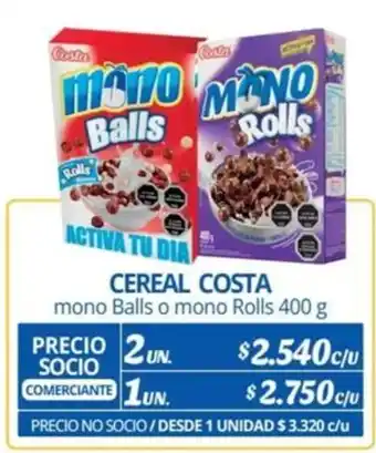 Alvi CEREAL COSTA mono Balls o mono Rolls 400g oferta