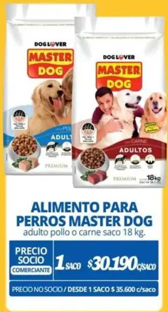 Alvi ALIMENTO PARA PERROS MASTER DOG adulto pollo o carne saco 18kg oferta