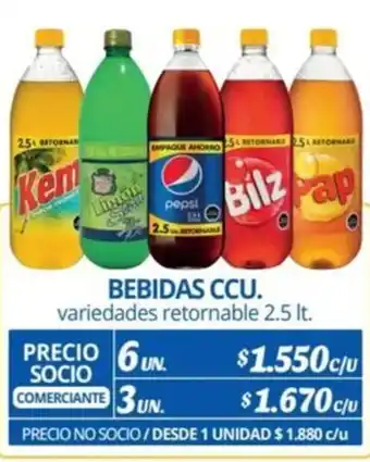 Alvi BEBIDAS CCU variedades retornable 2.5It oferta