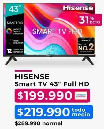 Paris HISENSE Smart TV 43" Full HD oferta